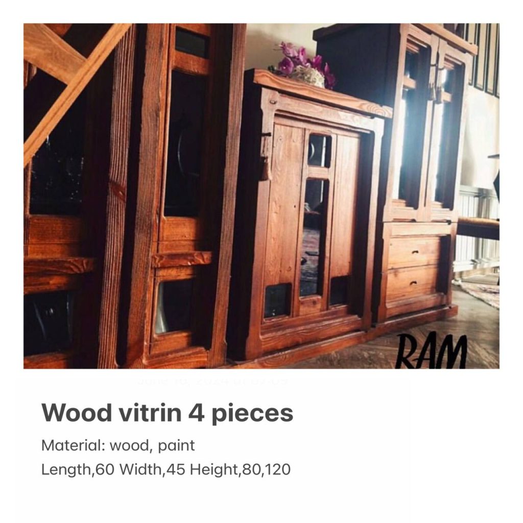 Wood Vitrin 4 Pieces